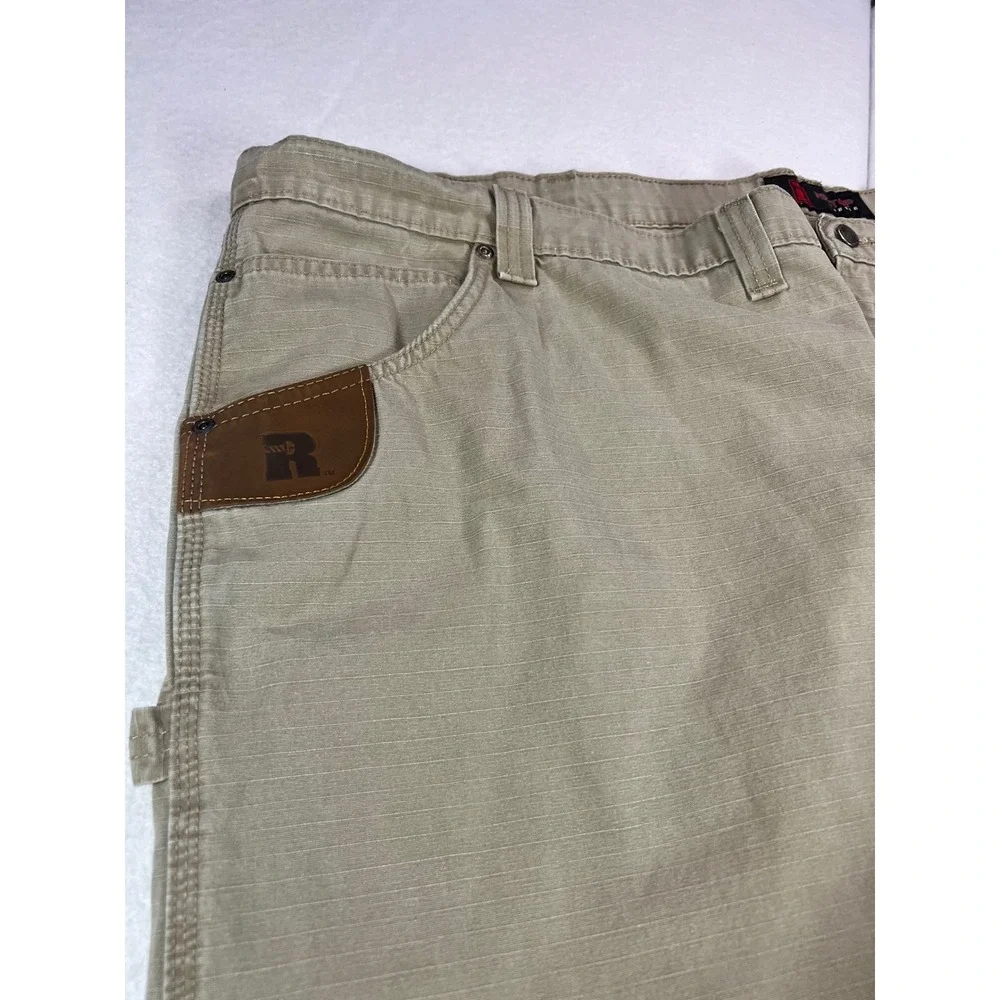 Wrangler Riggs Workwear Pants Khaki Ripstop Carpenter Utility Gorpcore 55x32